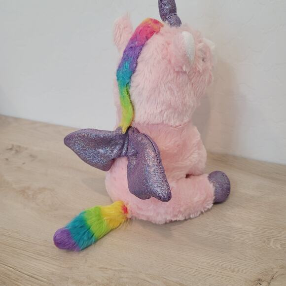 Anico Intl Unicorn Plush Stuffed Animal Pink Purple Glitter Hooves Eyes 10" - Picture 8 of 12